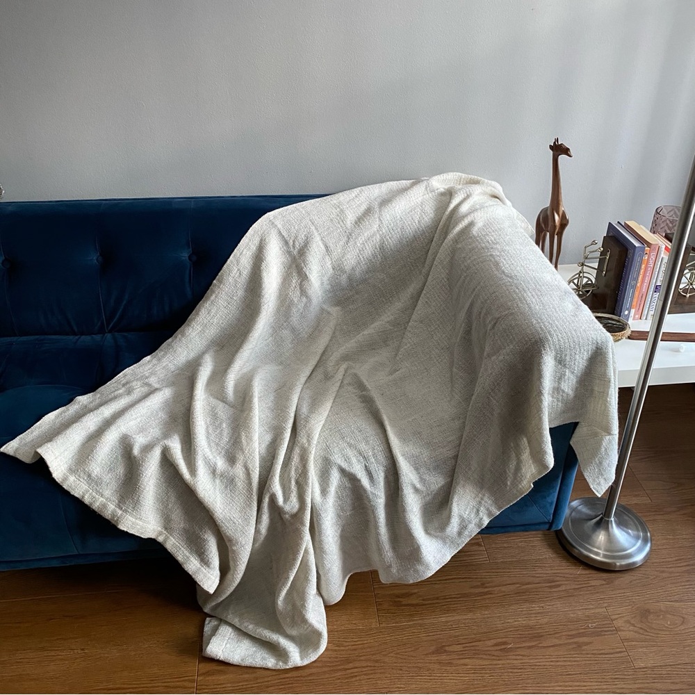 Elegant Cream Throw Blanket